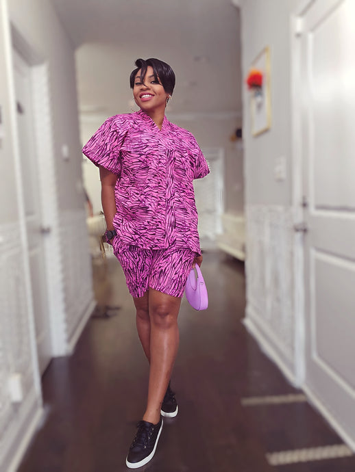 Ankara Kimono Short Set – One Size (XS–XL