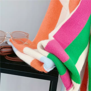 Striped longsleeves Cable Knit Sweater