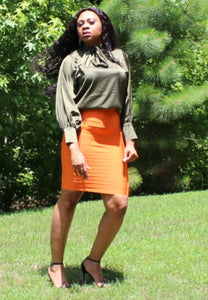 Silk Lantern Sleeve Blouse