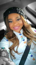 Load image into Gallery viewer, Studded Wool Beret with Pearls and Rhinestones