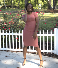 Load image into Gallery viewer, Short Sleeves Bodycon Midi Dress