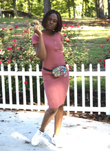 Load image into Gallery viewer, Short Sleeves Bodycon Midi Dress