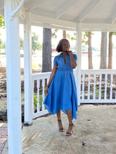 Load image into Gallery viewer, Midi Denim Short Sleeves Shirt Dress