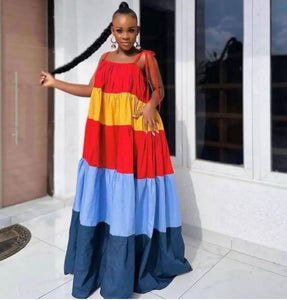 Multi Color Spaghetti strap oversized Maxi Dress – Zurchi Luxury Multi Color Spaghetti strap oversized Maxi Dress – Zurchi Luxury