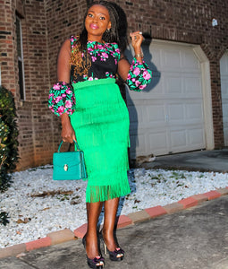 Knee length Tassel Skirt