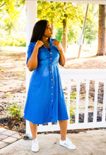 Load image into Gallery viewer, Midi Denim Long Sleeves Shirt Dress