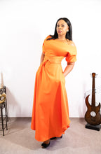 Load image into Gallery viewer, Short Sleeves off shoulder A-line Dress