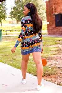 Basic Striped long Sleeves Mini Dress