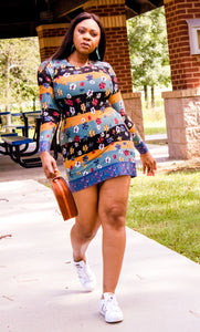 Basic Striped long Sleeves Mini Dress